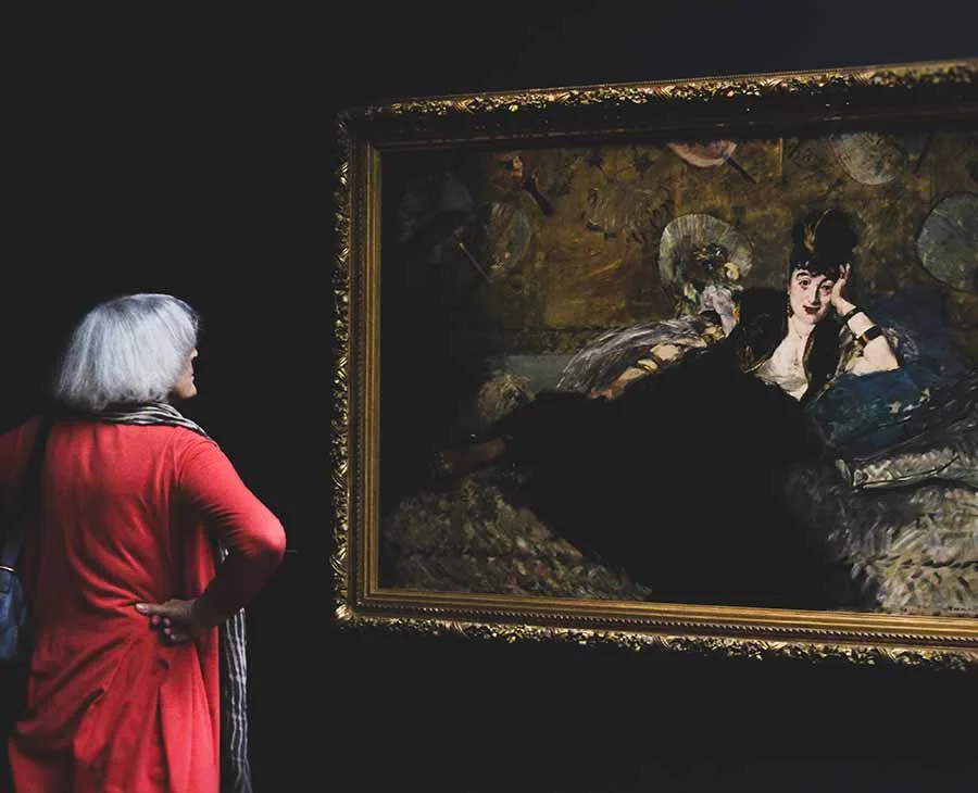 Person Admiring Artwork